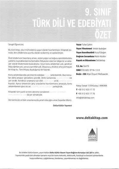 TÜRK DİLİ VE EDEBİYATI ÖZET Limon Fotokopi
