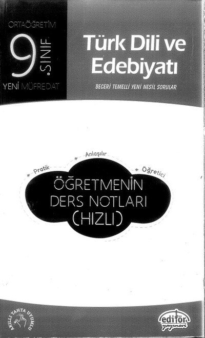 TÜRK DİLİ VE EDEBİYATI ÖĞRETMENİN DERS NOTLARI (HIZLI) Limon Fotokopi