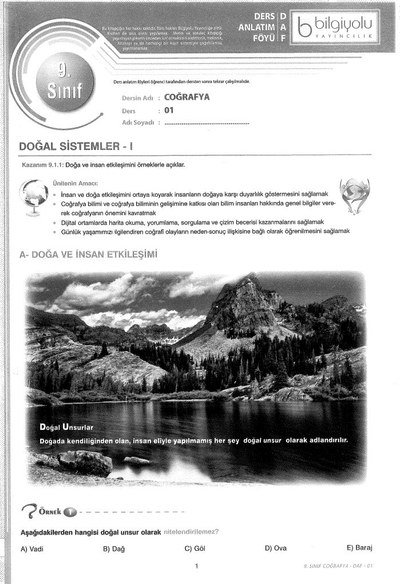 DERS ANLATIM FÖYÜ COĞRAFYA KONU ANLATIM Limon Fotokopi