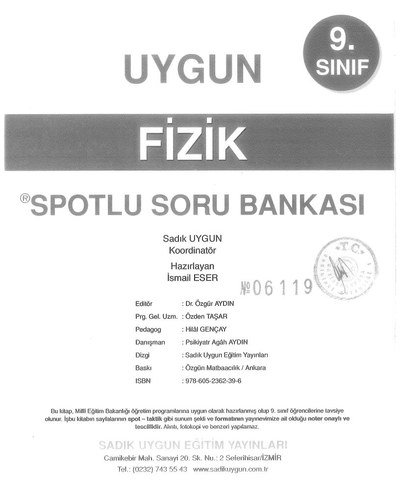 FİZİK SPOTLU SORU BANKASI Limon Fotokopi