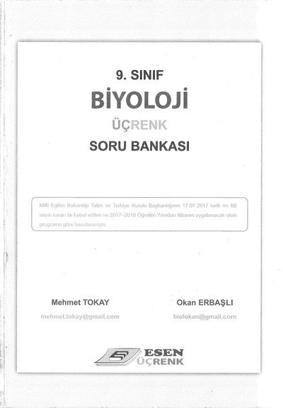 BİYOLOJİ ÜÇRENK SORU BANKASI Limon Fotokopi
