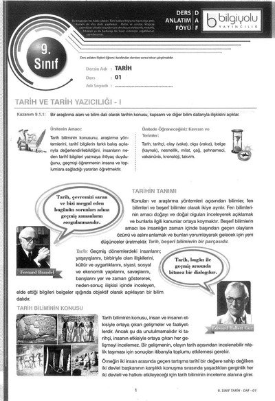 DERS ANLATIM FÖYÜ TARİH Limon Fotokopi