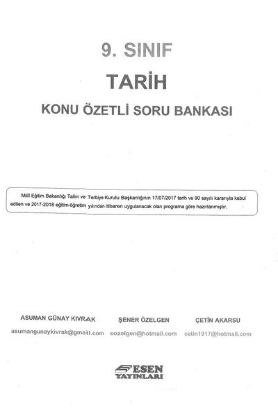 TARİH KONU ÖZETLİ SORU BANKASI Limon Fotokopi