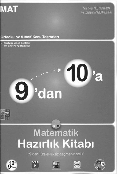 9'DAN 10'A MATEMATİK HAZIRLIK KİTABI