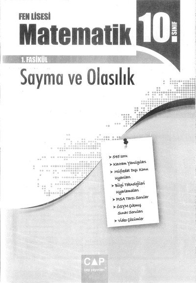 FEN LİSESİ MATEMATİK SAYMA VE OLASILIK