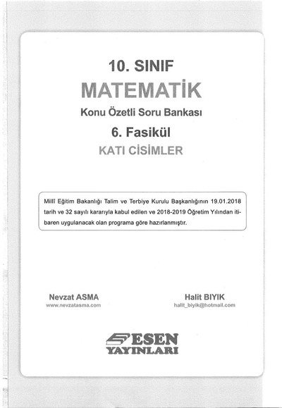 MATEMATİK KONU ÖZETLİ SORU BANKASI 6. FASİKÜL KATI CİSİMLER