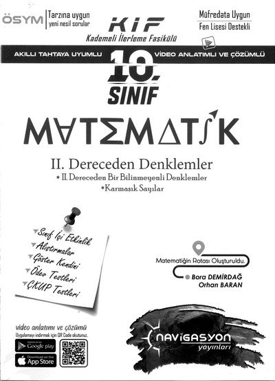 MATEMATİK 2. DERECEDEN DENKLEMLER Limon Fotokopi