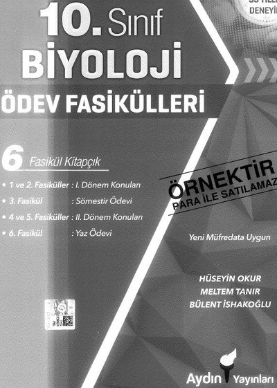 BİYOLOJİ ÖDEV FASİKÜLLERİ 6 FASİKÜL KİTAPÇIK Limon Fotokopi