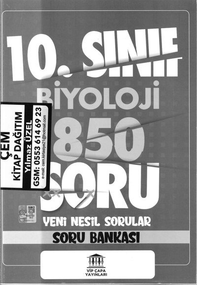 BİYOLOJİ 850 SORU YENİ NESİL SORULAR SORU BANKASI Limon Fotokopi