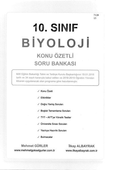 BİYOLOJİ KONU ÖZETLİ SORU BANKASI Limon Fotokopi