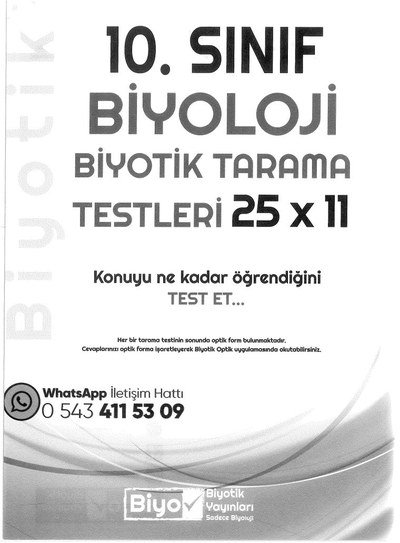 BİYOLOJİ BİYOTİK TARAMA TESTLERİ 25x11 KONUYU NE KADAR ÖĞRENDİĞİNİ TEST ET Limon Fotokopi