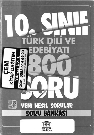 TÜRK DİLİ VE EDEBİYATI 800 SORU YENİ NESİL SORULAR SORU BANKASI Limon Fotokopi