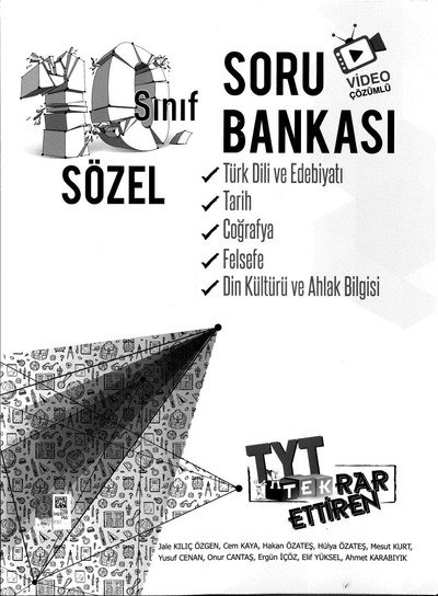 SÖZEL SORU BANKASI TYT TEKRAR ETTİREN VİDEO ÇÖZÜMLÜ Limon Fotokopi