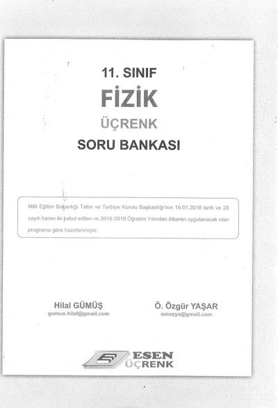 FİZİK ÜÇRENK SORU BANKASI Limon Fotokopi