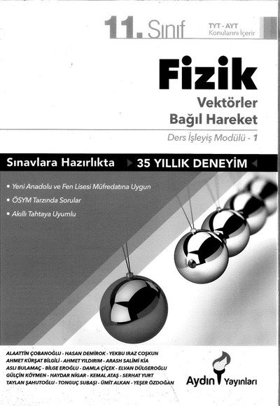 FİZİK VEKTÖRLER BAĞIL HAREKET Limon Fotokopi