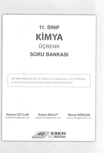 KİMYA ÜÇRENK SORU BANKASI Limon Fotokopi