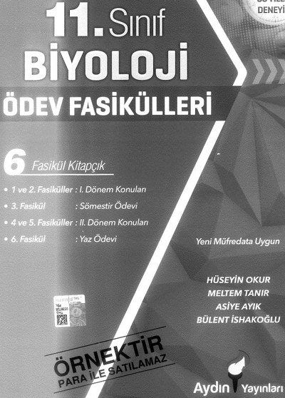 BİYOLOJİ ÖDEV FASİKÜLLERİ 6 FASİKÜL KİTAPÇIK Limon Fotokopi