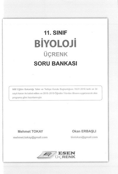 BİYOLOJİ ÜÇRENK SORU BANKASI Limon Fotokopi