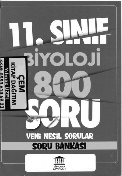 BİYOLOJİ 800 SORU YENİ NESİL SORULAR SORU BANKASI