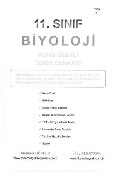 BİYOLOJİ KONU ÖZETLİ SORU BANKASI Limon Fotokopi