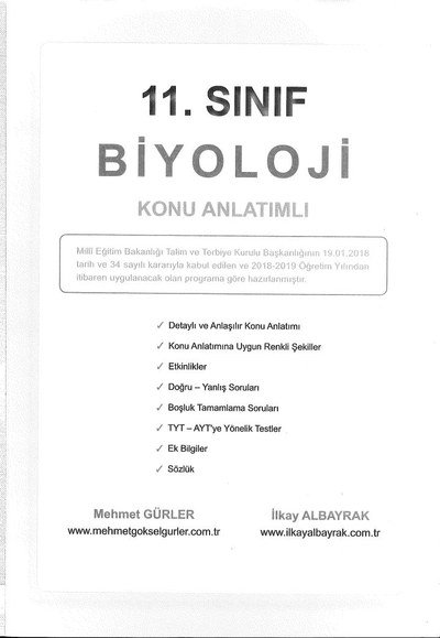 BİYOLOJİ KONU ANLATIMLI Limon Fotokopi