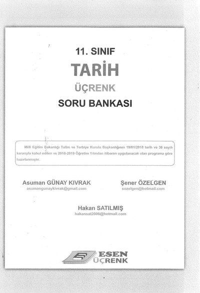 TARİH ÜÇRENK SORU BANKASI Limon Fotokopi