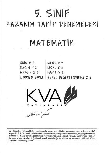 KAZANIM TAKİP DENEMELERİ MATEMATİK Limon Fotokopi