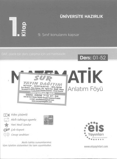 MATEMATİK DERS ANLATIM FÖYÜ 1. KİTAP