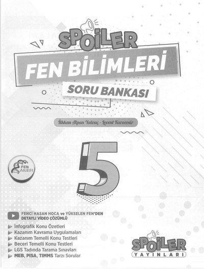SPOİLER FEN BİLİMLERİ SORU BANKASI Limon Fotokopi