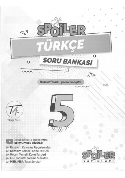 SPOİLER TÜRKÇE SORU BANKASI Limon Fotokopi