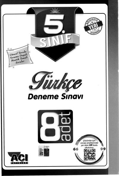 TÜRKÇE DENEME SINAVI 8 ADET Limon Fotokopi