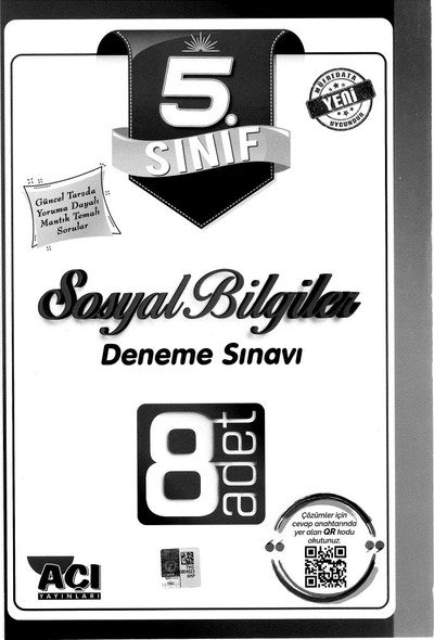 SOSYAL BİLGİLER DENEME SINAVI 8 ADET Limon Fotokopi