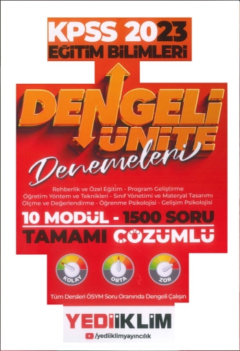 DENGELİ ÜNİTE DENEMELERİ 1500 SORU TAMAMI ÇÖZÜMLÜ SORU BANKASI (10 MODÜL) Limon Fotokopi