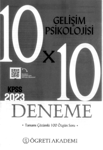 GELİŞİM PSİKOLOJİSİ 10*10 DENEME ÇÖZÜMLÜ