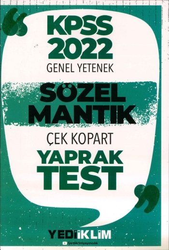 SÖZEL MANTIK ÇEK KOPART YARAK TEST Limon Fotokopi
