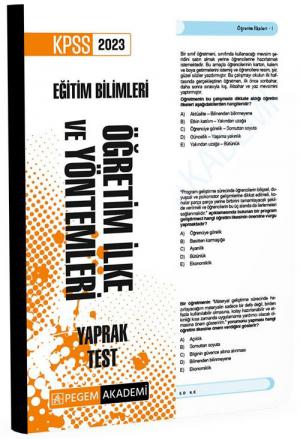 Öğretim İlke ve Yöntemleri Yaprak Test