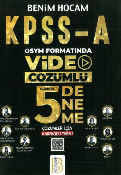 KPSS A Grubu ÖSYM Formatında Video Çözümlü 5 Deneme Benim Hocam Yayınları