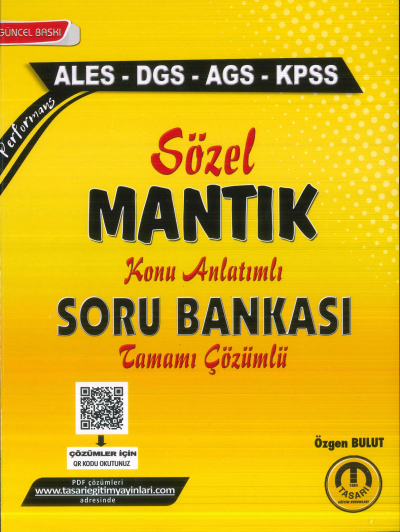 2025 Tüm Sınavlar Sözel Mantık Soru Bankası Tasarı Eğitim Yayınları Limon Fotokopi