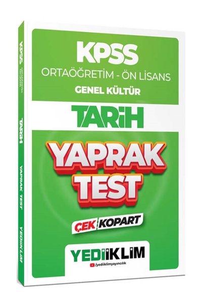 Ortaöğretim Ön Lisans Genel Kültür Tarih Çek Kopart Yaprak Test Limon Fotokopi