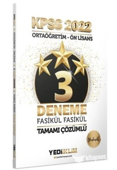 KPSS Ortaöğretim Ön Lisans Genel Yetenek Genel Kültür 3 Deneme Çözümlü Limon Fotokopi