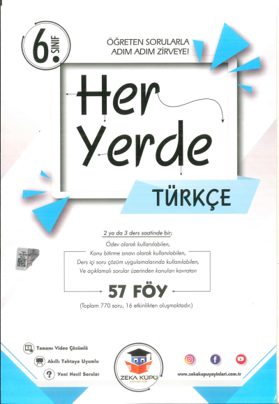 6. Sınıf Türkçe Heryerde Soru Bankası Zeka Küpü Yayınları Limon Fotokopi