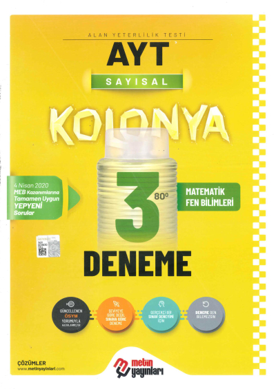 AYT Sayısal Kolonya 3 Deneme Limon Fotokopi