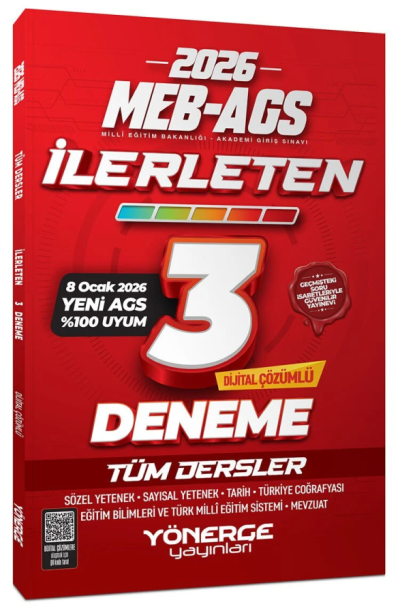 2026 MEB-AGS Tüm Dersler İlerleten 3 Deneme Çözümlü Yönerge Yayınları Limon Fotokopi