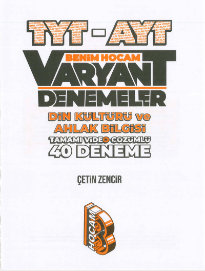 TYT-AYT DİN KÜLTÜRÜ VE AHLAK BİLGİSİ VARYANT 40 DENEME