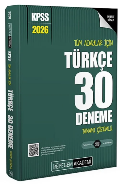 2026 KPSS Tüm Adaylar İçin Türkçe 30 Deneme Tamamı Çözümlü Pegem Yayınları Limon Fotokopi
