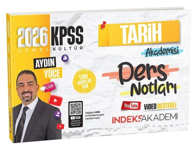 2026 KPSS Tarih Akademisi Video Ders Notları Aydın Yüce İndeks Akademi Yayıncılık Limon Fotokopi