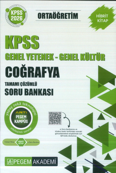 Ortaöğretim KPSS Coğrafya Tamamı Çözümlü Soru Bankası Pegem Akademi Limon Fotokopi