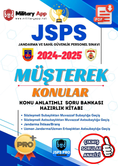 JSPS Jandarma ve Sahil Güvenlik Personel Sınavı Müşterek Konular Konu Anlatımlı Soru Bankası Hazırlık Kitabı