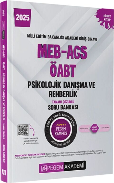2025 MEB-AGS-ÖABT Psikolojik Danışma ve Rehberlik Tamamı Çözümlü Soru Bankası Pegem Akademi Yayıncılık Limon Fotokopi