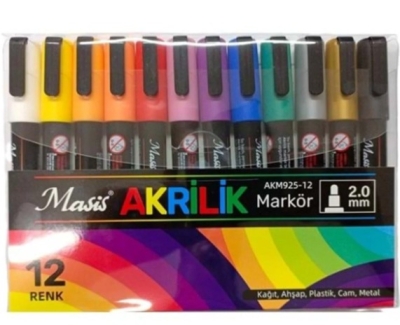 Masis 12 AKRİLİK MARKÖRÜ AKM925-12 Limon Fotokopi